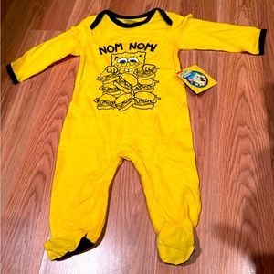 Nickelodeon Sponge Bob Square Pants Yellow Pants Onesie